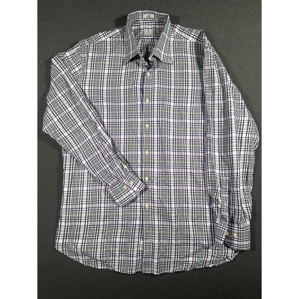 Men's Peter Millar Purple/Green Long Sleeve Button Down Large